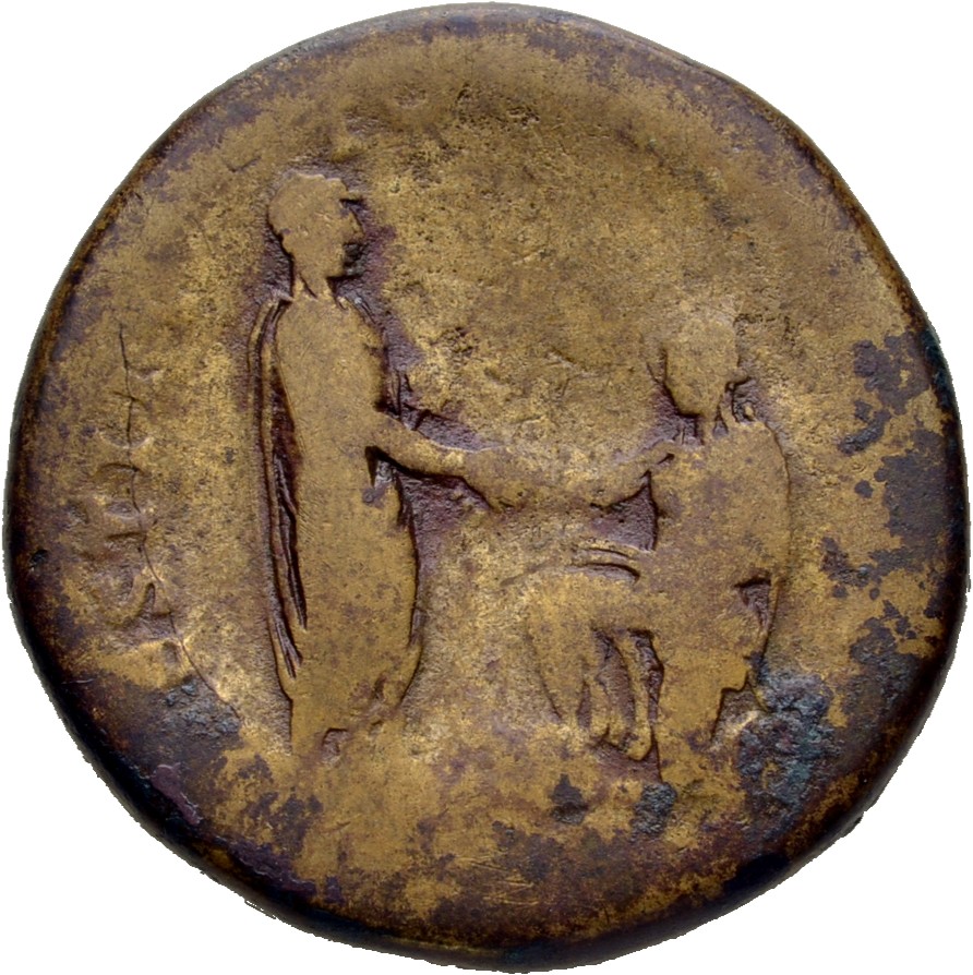RIC II, Part 3 (second edition) Hadrian 1836 Hadrian reverse, Hadrian standing right, holding scroll and raising kneeling ...