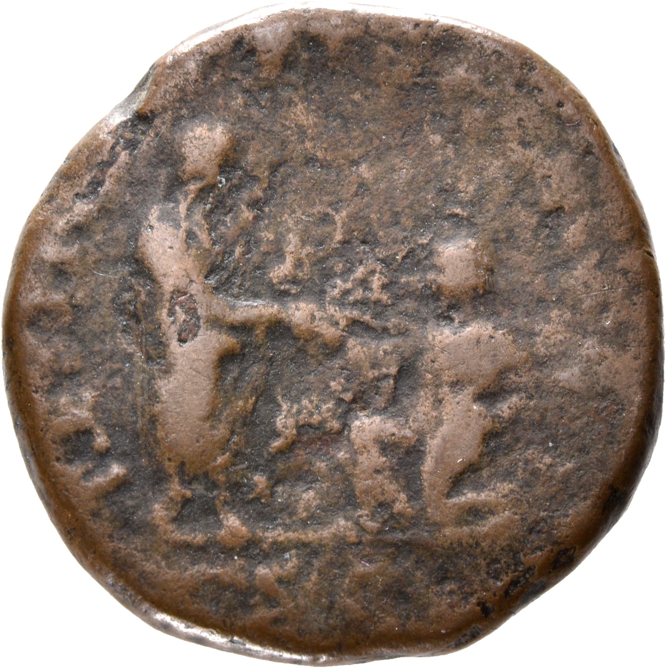 RIC II, Part 3 (second edition) Hadrian 1854 Hadrian reverse, Hadrian standing right, holding scroll and raising kneeling ...