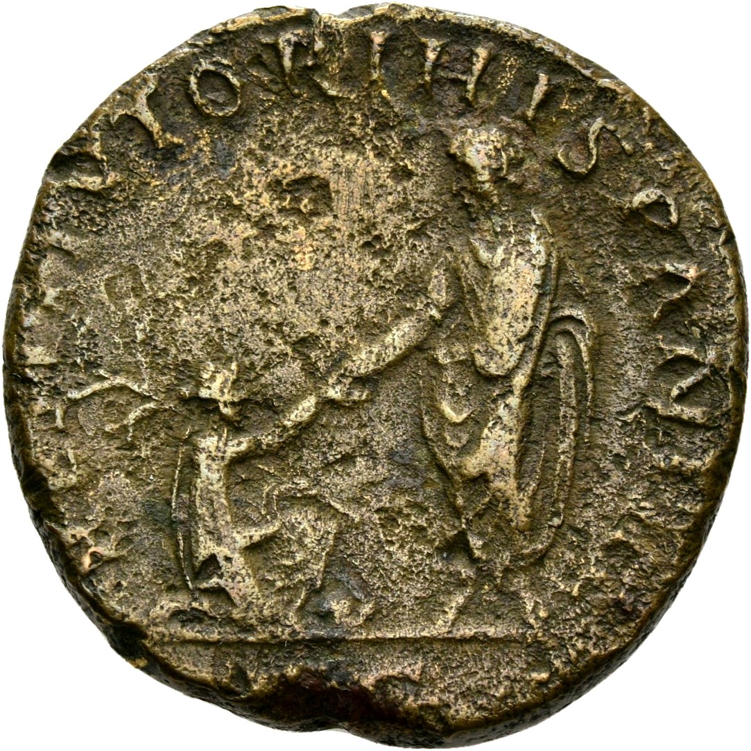 RIC II, Part 3 (second edition) Hadrian 1864 Hadrian reverse, Hadrian standing right, holding scroll and raising kneeling ...
