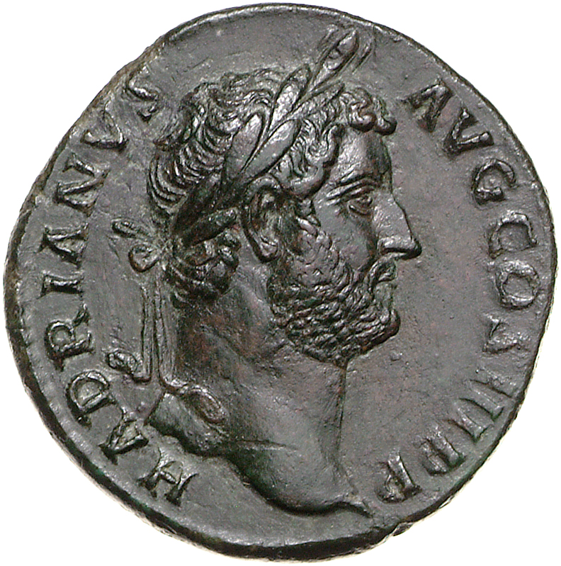 RIC II, Part 3 (second edition) Hadrian 1897 Hadrian obverse, Head of Hadrian, laureate, right