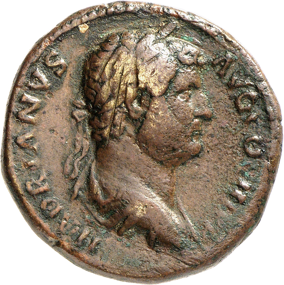 RIC II, Part 3 (second edition) Hadrian 1949 Hadrian obverse, Bust of Hadrian, laureate, draped, right, viewed from rear o...