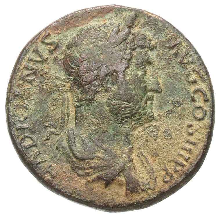 RIC II, Part 3 (second edition) Hadrian 1952 Hadrian obverse, Bust of Hadrian, laureate, draped, right, viewed from rear o...