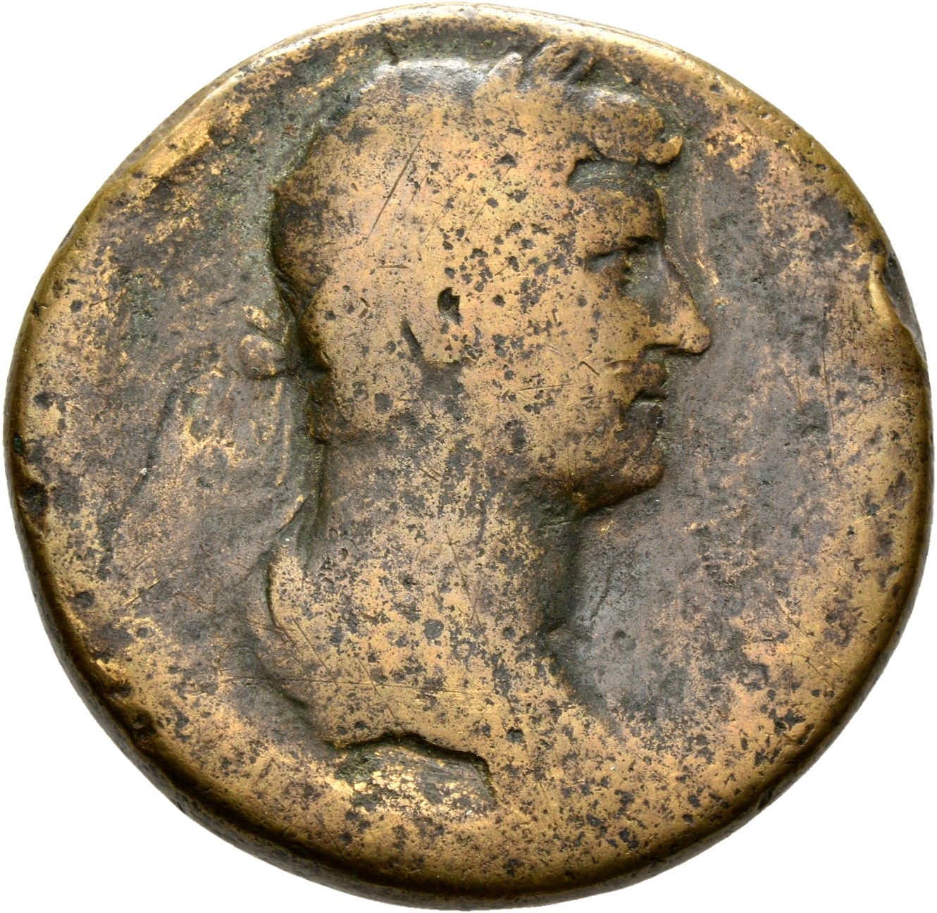 RIC II, Part 3 (second edition) Hadrian 1959 Hadrian obverse, Bust of Hadrian, laureate, draped, right, viewed from rear o...