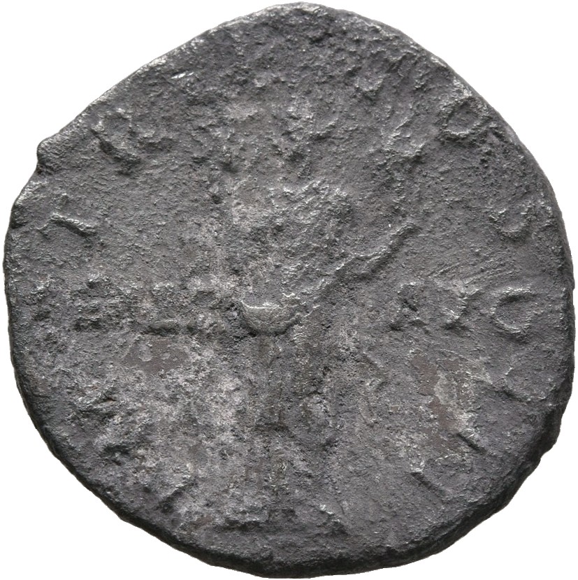 RIC II, Part 3 (second edition) Hadrian 202 Hadrian reverse, Aeternitas standing facing, head left, holding busts of the S...