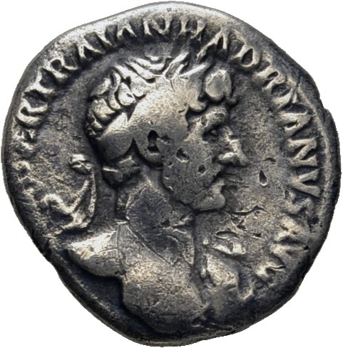 RIC II, Part 3 (second edition) Hadrian 203 Hadrian obverse, Bust of Hadrian, laureate, draped and cuirassed, right, viewe...