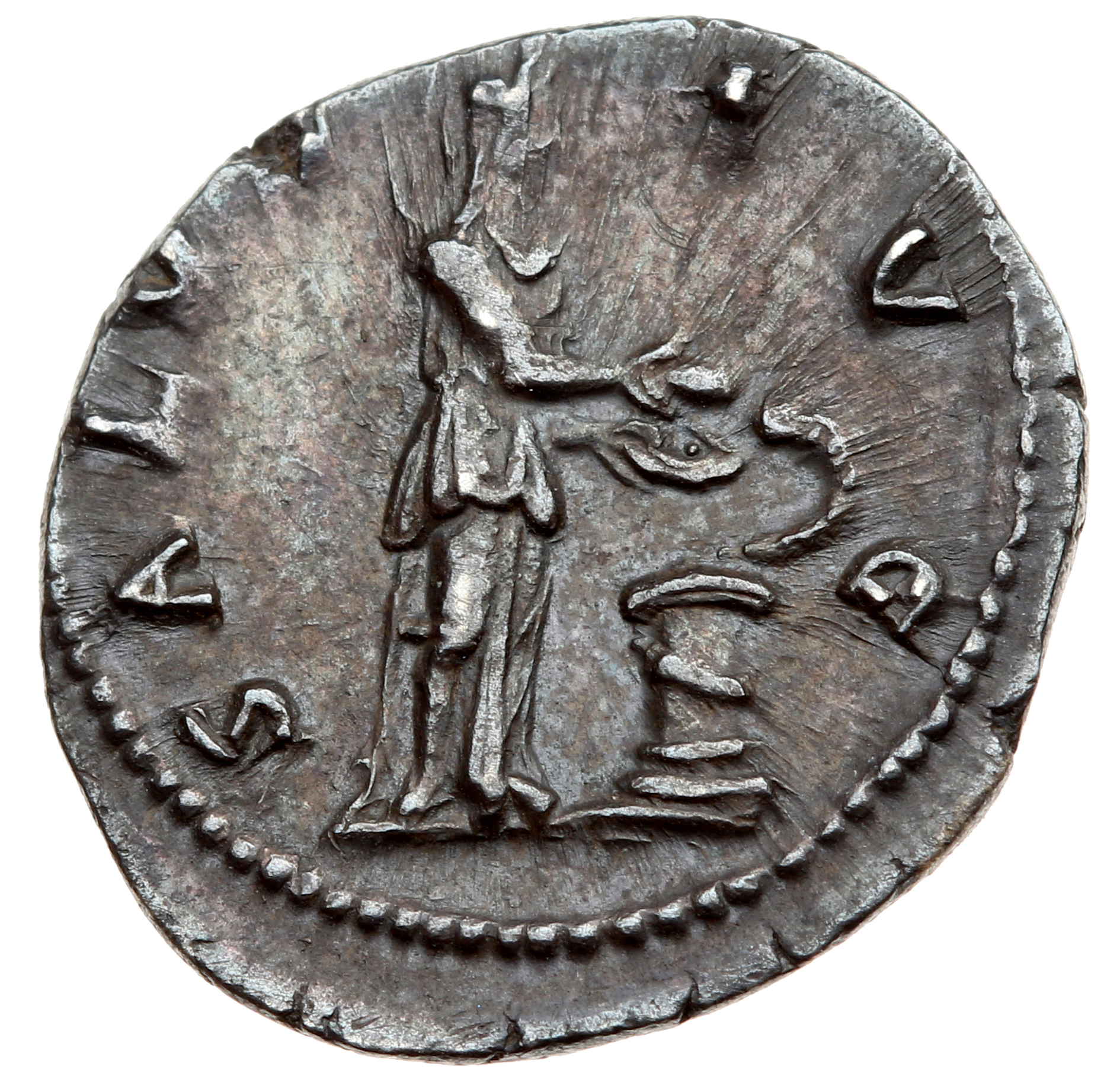 RIC II, Part 3 (second edition) Hadrian 2047-2049 Hadrian reverse, Salus standing right, holding patera; to right, altar w...