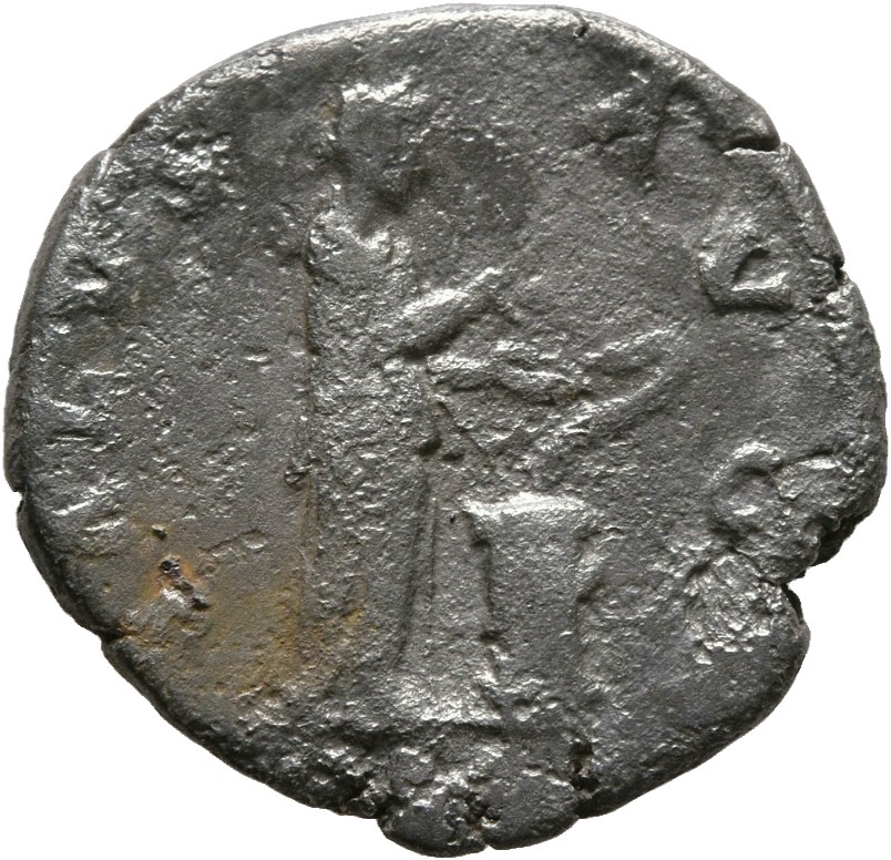 RIC II, Part 3 (second edition) Hadrian 2049 Hadrian reverse, Salus standing right, holding patera; to right, altar with s...