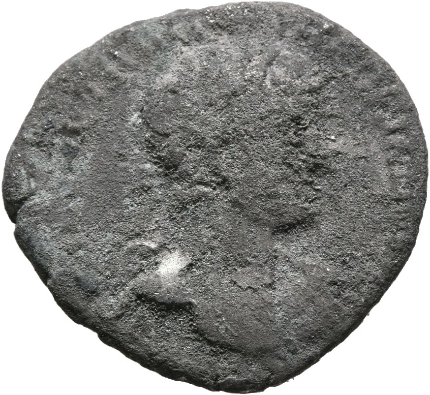 RIC II, Part 3 (second edition) Hadrian 205 Hadrian obverse, Bust of Hadrian, laureate, bare chest, traces of drapery on f...