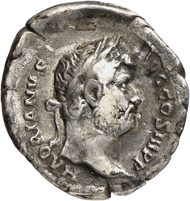 RIC II, Part 3 (second edition) Hadrian 2052 Hadrian obverse, Head of Hadrian, laureate, right
