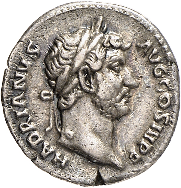 RIC II, Part 3 (second edition) Hadrian 2052 Hadrian obverse, Head of Hadrian, laureate, right