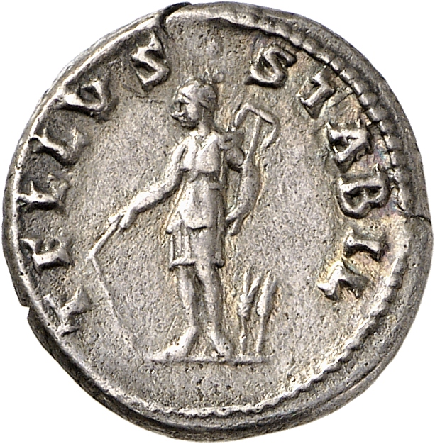 RIC II, Part 3 (second edition) Hadrian 2052 Hadrian reverse, Tellus standing left, holding plough and usually hoe or rake...