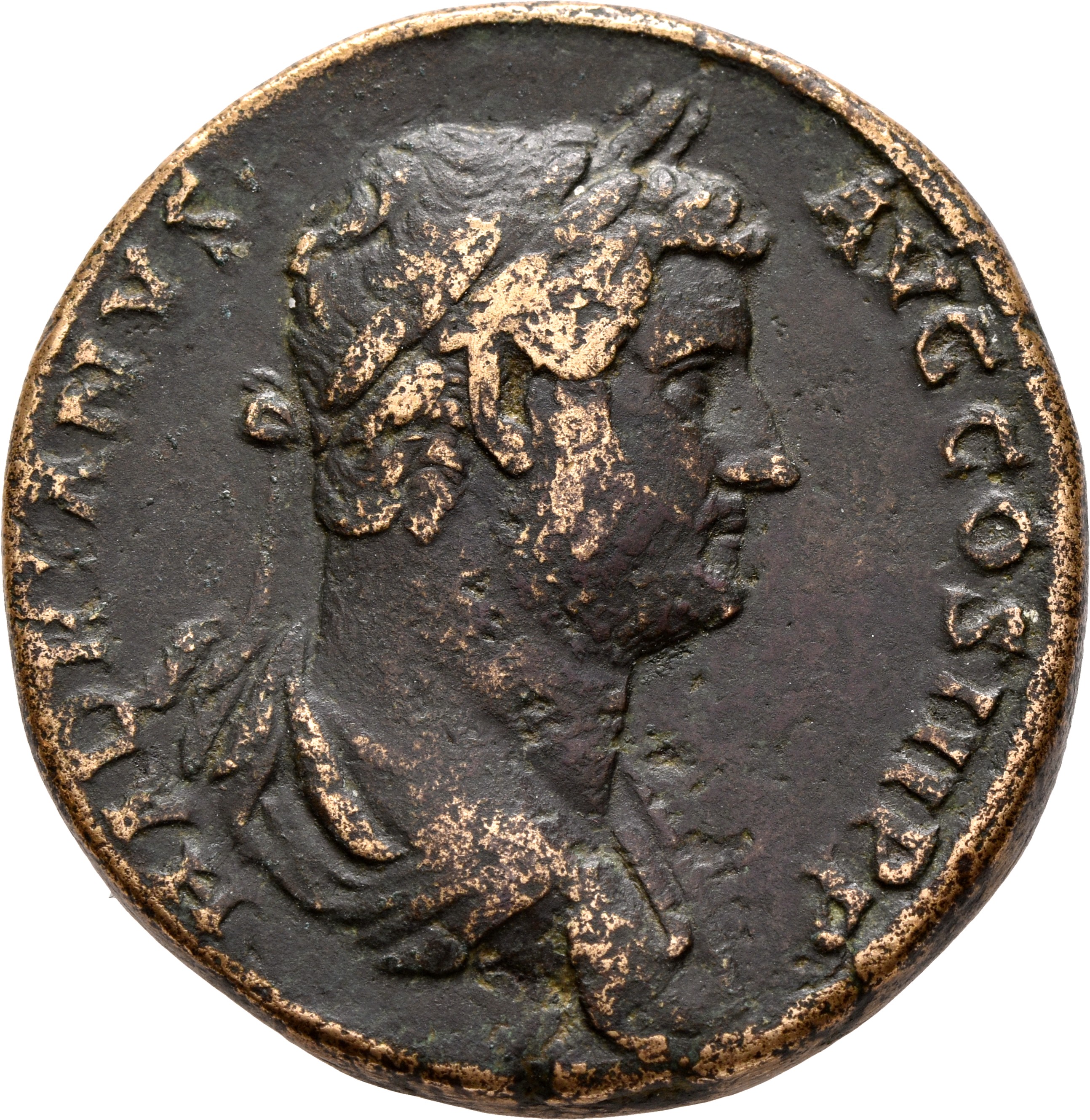 RIC II, Part 3 (second edition) Hadrian 2097 Hadrian obverse, Bust of Hadrian, laureate, draped, right, viewed from rear o...