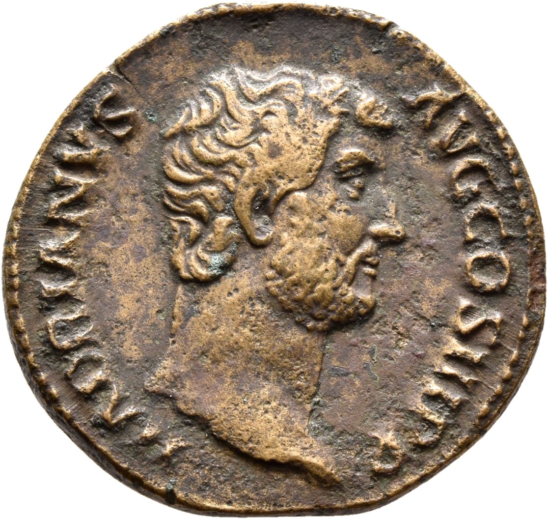 RIC II, Part 3 (second edition) Hadrian 2113 Hadrian obverse, Head of Hadrian, right