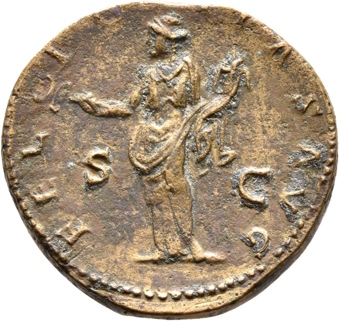 RIC II, Part 3 (second edition) Hadrian 2113 Hadrian reverse, Felicitas standing left, holding caduceus and cornucopia