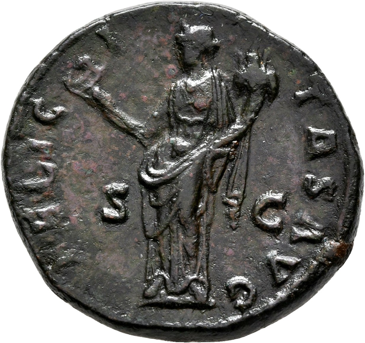RIC II, Part 3 (second edition) Hadrian 2114 Hadrian reverse, Felicitas standing left, holding caduceus and cornucopia