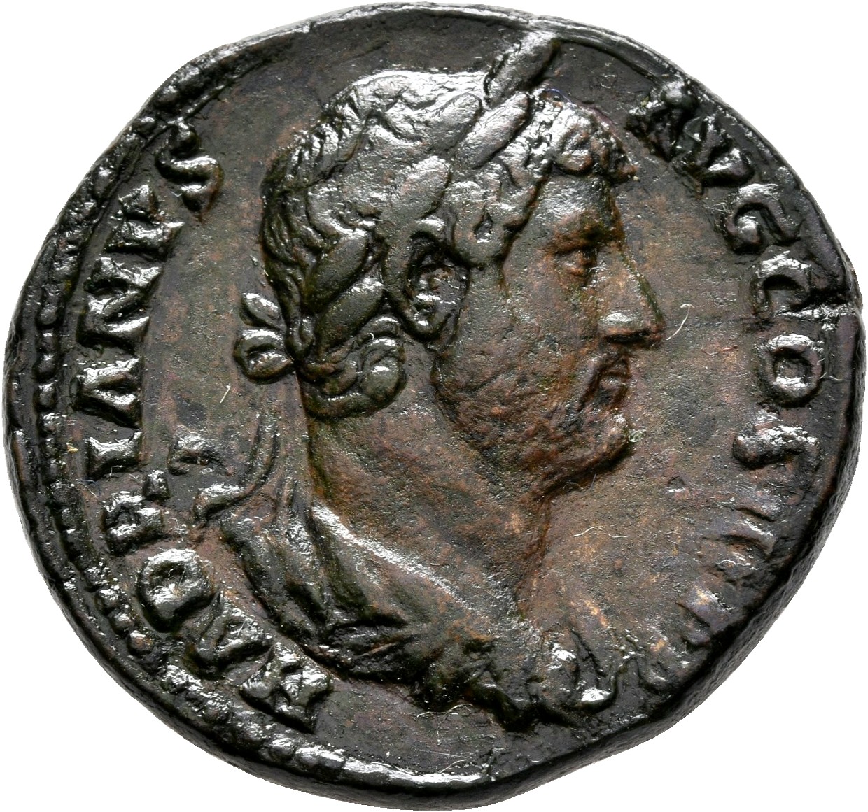 RIC II, Part 3 (second edition) Hadrian 2114 Hadrian obverse, Bust of Hadrian, laureate, draped, right, viewed from rear o...