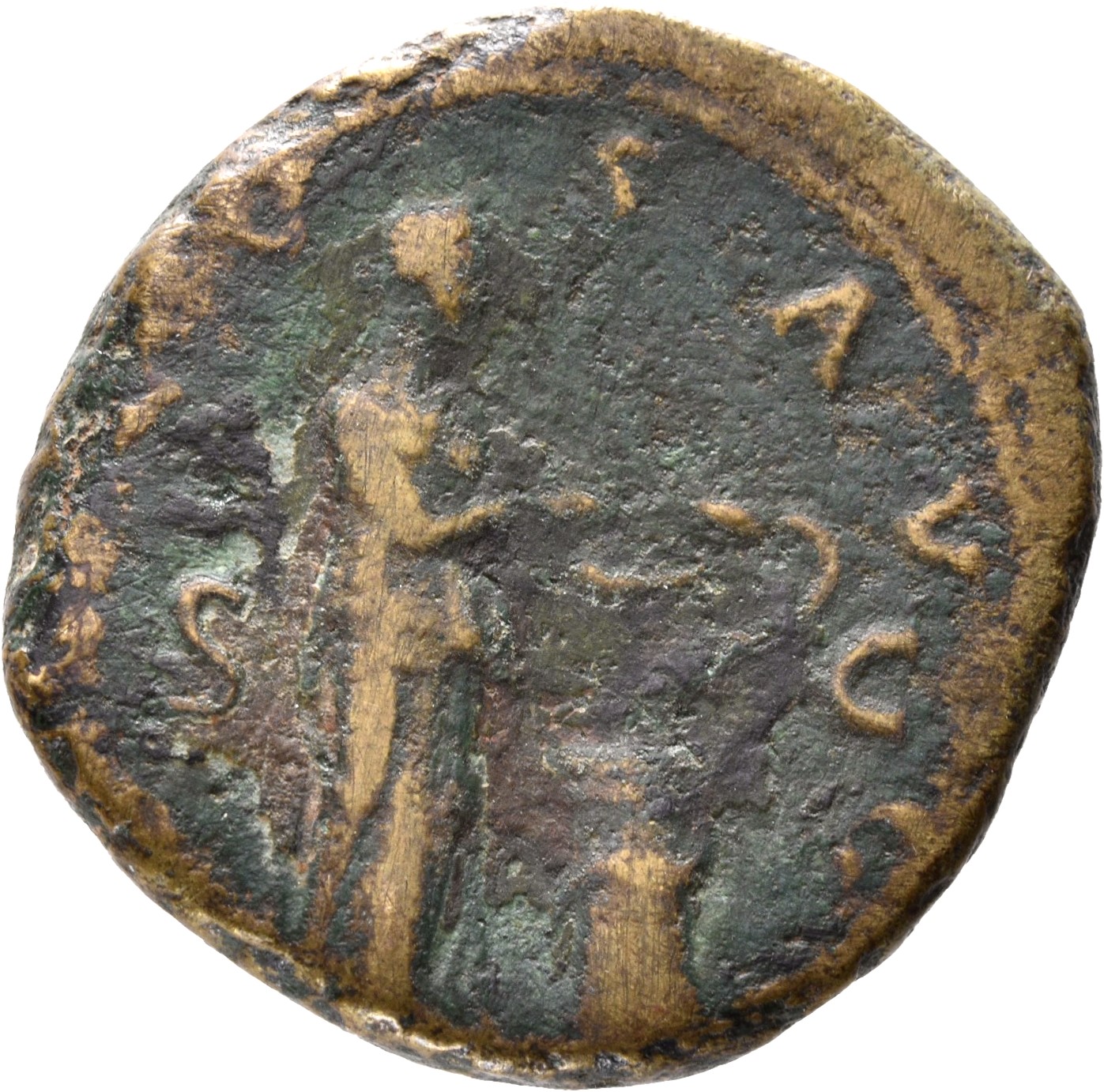 RIC II, Part 3 (second edition) Hadrian 2170 Hadrian reverse, Salus standing right, holding patera; to right, altar with s...