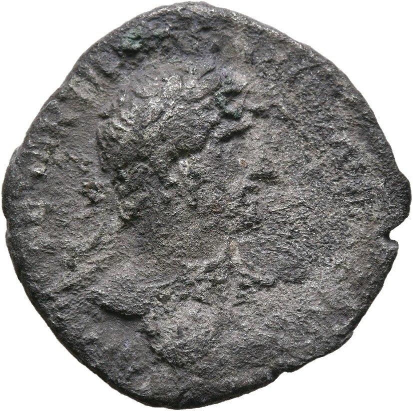 RIC II, Part 3 (second edition) Hadrian 218 Hadrian obverse, Bust of Hadrian, laureate, bare chest, traces of drapery on f...