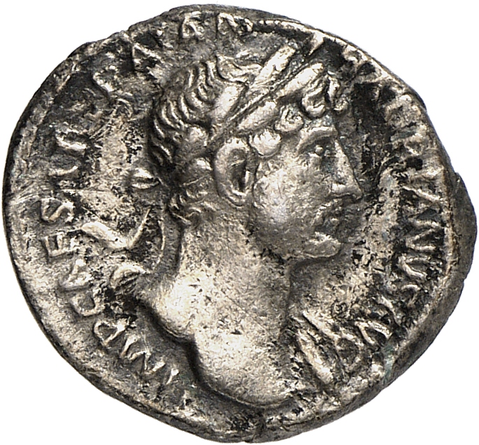 RIC II, Part 3 (second edition) Hadrian 220 Hadrian obverse, Head of Hadrian, laureate, right