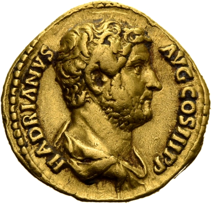 RIC II, Part 3 (second edition) Hadrian 2210 Hadrian obverse, Bust of Hadrian, draped, right, viewed from rear or side