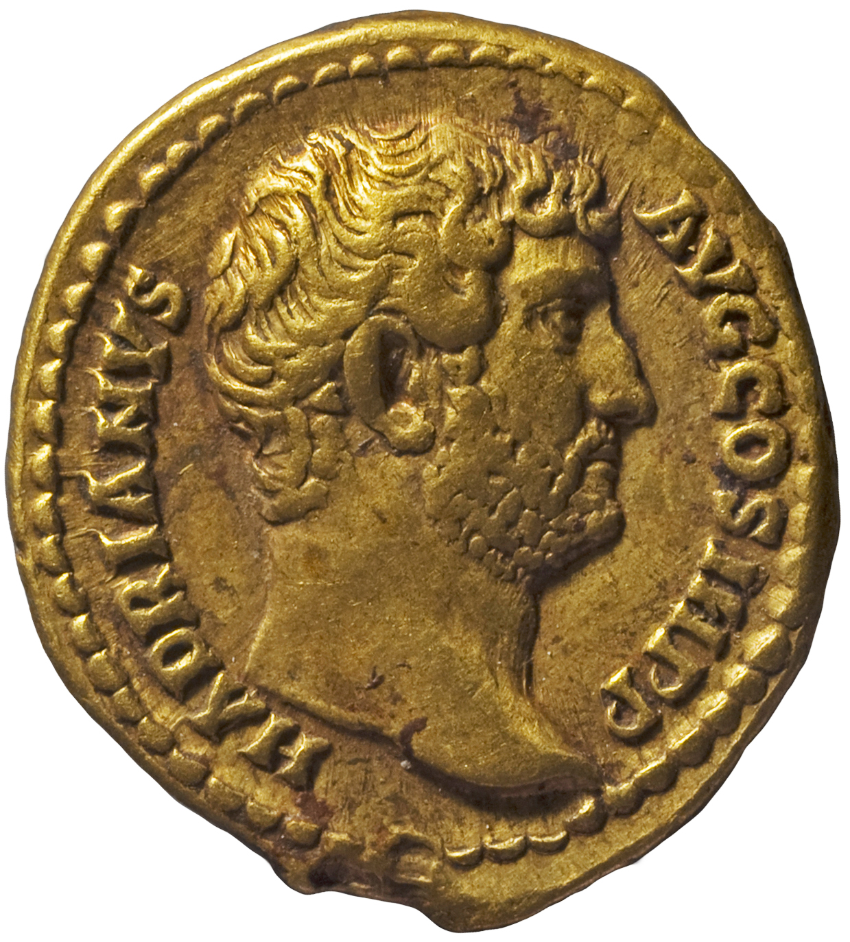 RIC II, Part 3 (second edition) Hadrian 2233 Hadrian obverse, Head of Hadrian, right