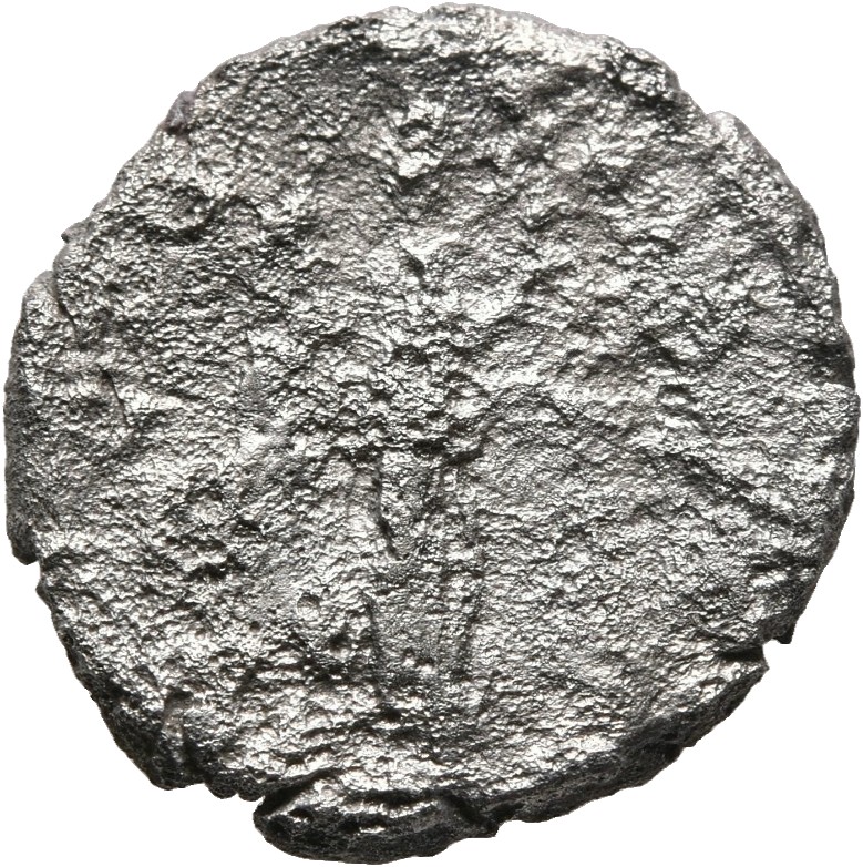 RIC II, Part 3 (second edition) Hadrian 2239 Hadrian reverse, Nemesis-Victory advancing right, holding branch and raising ...