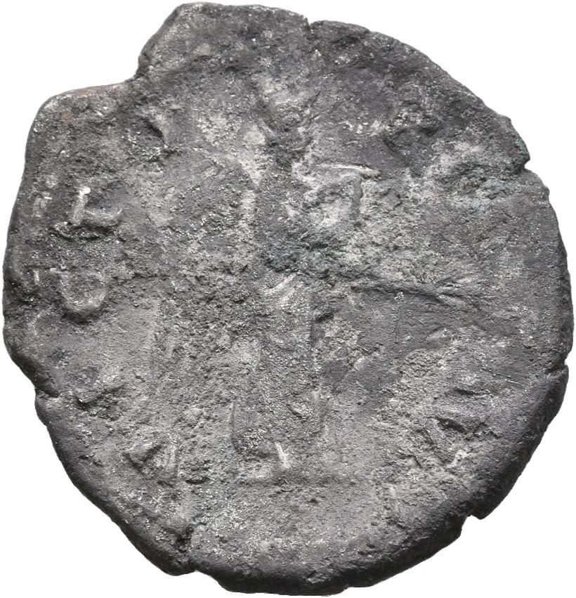 RIC II, Part 3 (second edition) Hadrian 2239 Hadrian reverse, Nemesis-Victory advancing right, holding branch and raising ...