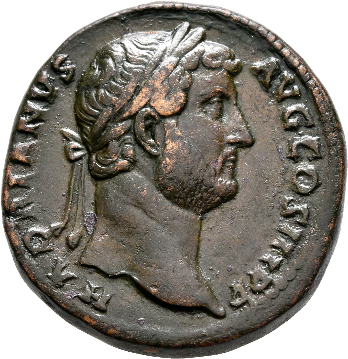 RIC II, Part 3 (second edition) Hadrian 2255 Hadrian obverse, Head of Hadrian, laureate, right