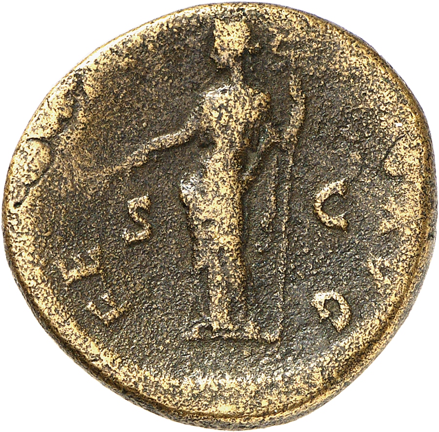 RIC II, Part 3 (second edition) Hadrian 2258 Hadrian reverse, Felicitas standing left, holding branch and long caduceus