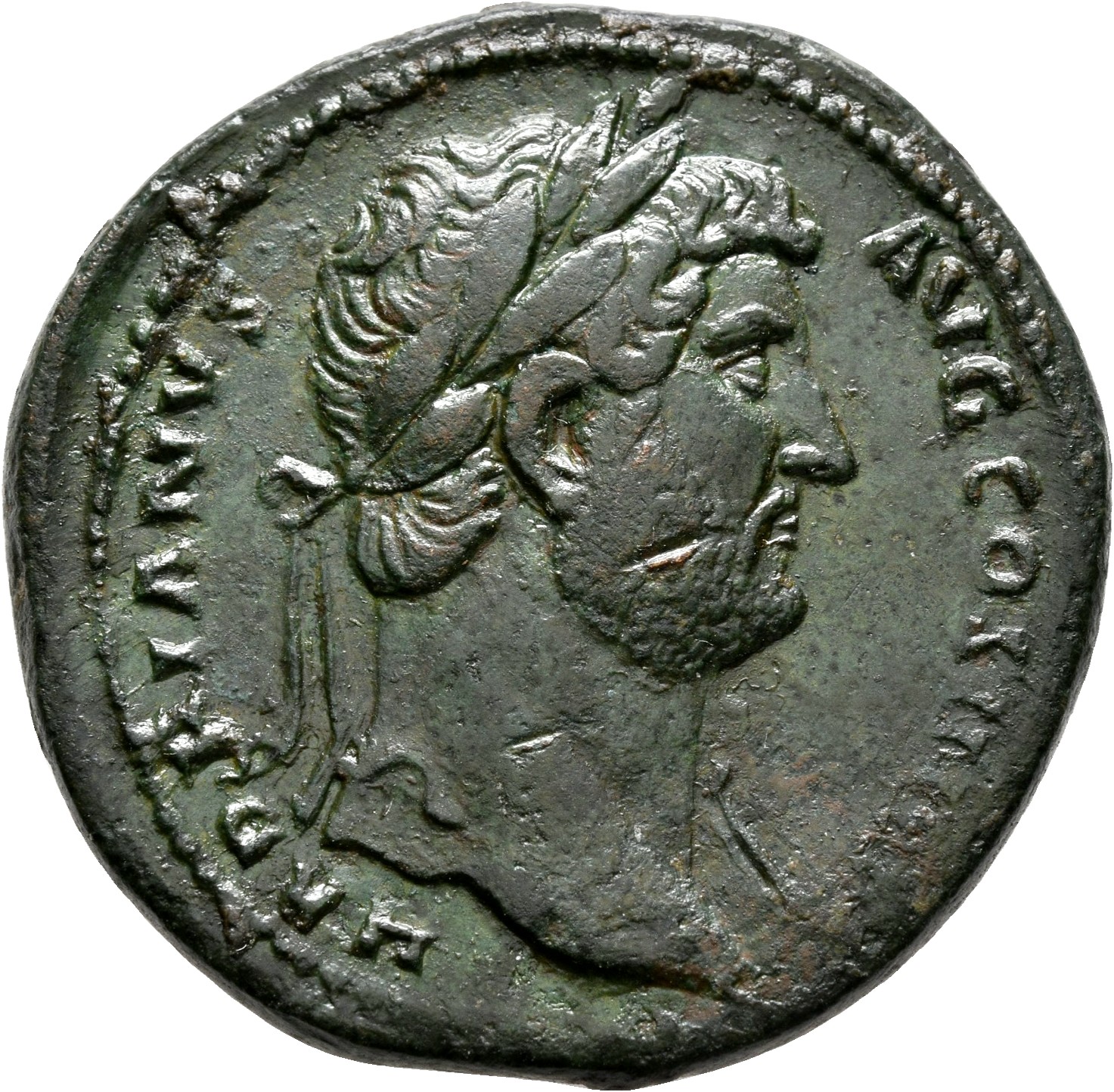 RIC II, Part 3 (second edition) Hadrian 2266 Hadrian obverse, Head of Hadrian, laureate, right