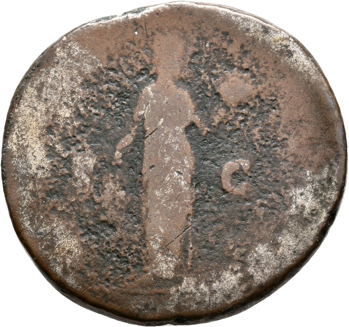 RIC II, Part 3 (second edition) Hadrian 2269 Hadrian reverse, Fides standing right, holding corn ears or poppies and dish ...