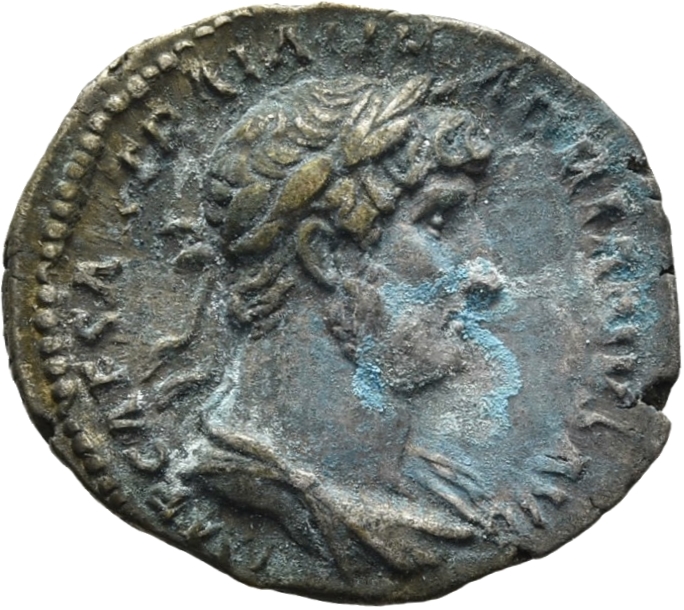 RIC II, Part 3 (second edition) Hadrian 227 Hadrian obverse, Bust of Hadrian, laureate, draped, right, viewed from front