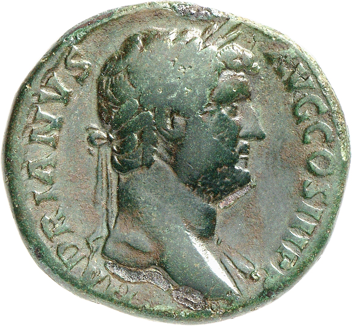 RIC II, Part 3 (second edition) Hadrian 2271 Hadrian obverse, Head of Hadrian, laureate, right