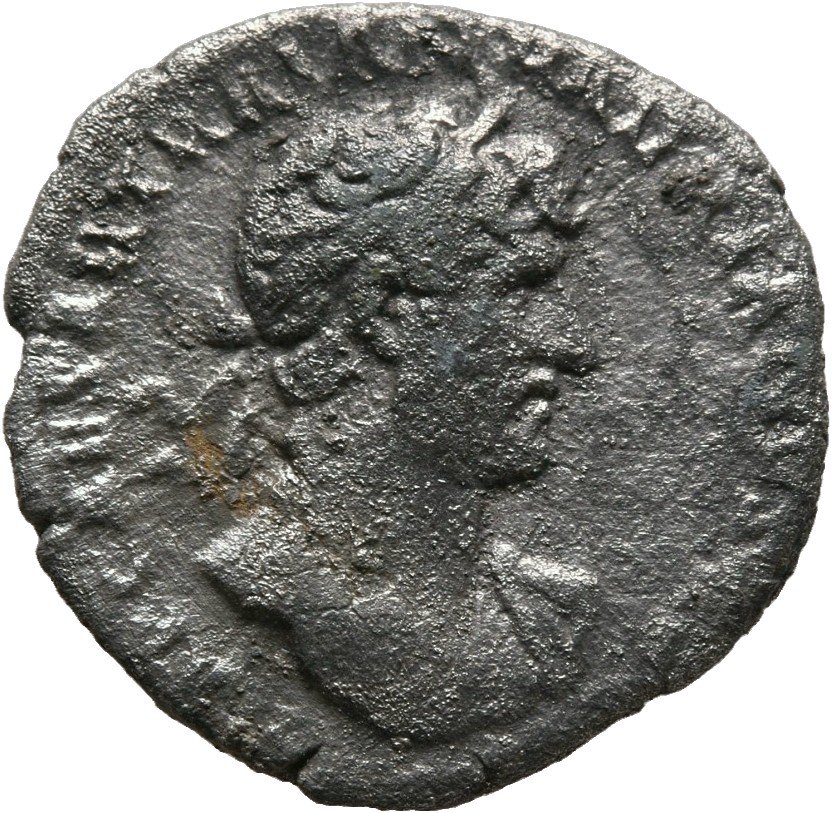 RIC II, Part 3 (second edition) Hadrian 228 Hadrian obverse, Bust of Hadrian, laureate, bare chest, traces of drapery on f...