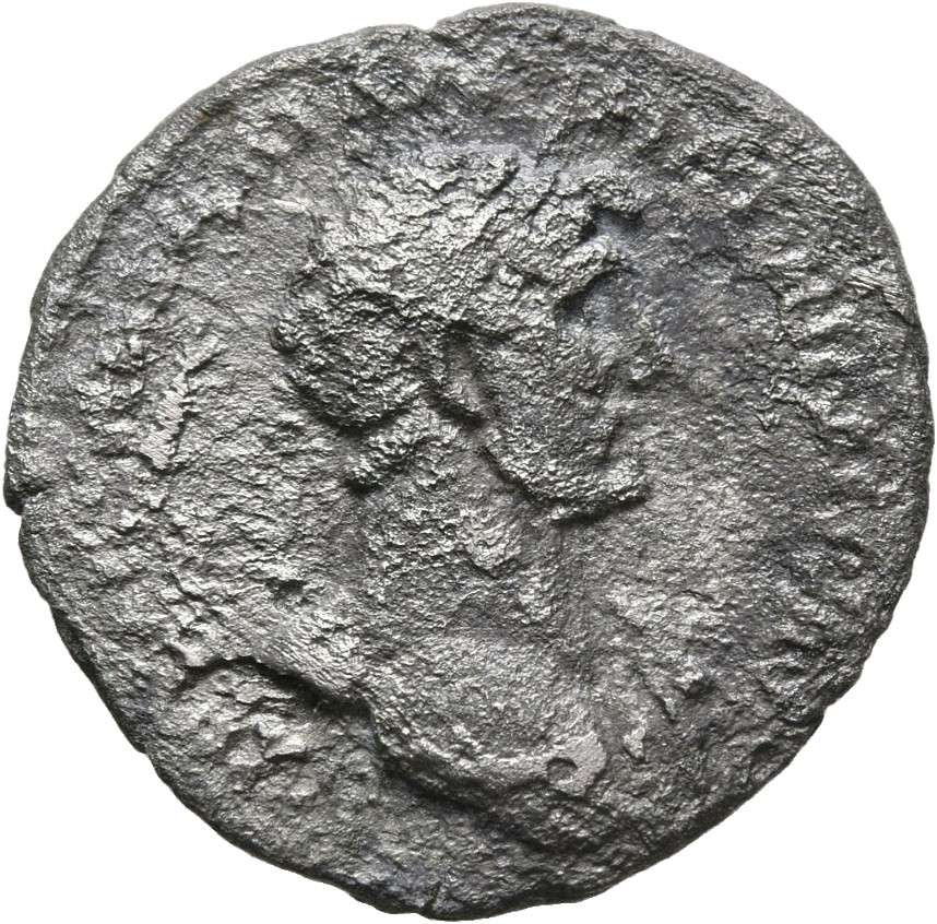RIC II, Part 3 (second edition) Hadrian 228 Hadrian obverse, Bust of Hadrian, laureate, bare chest, traces of drapery on f...