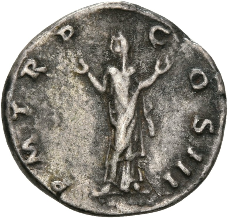 RIC II, Part 3 (second edition) Hadrian 229 Hadrian reverse, Pietas, veiled, standing front, head left (rarely right), rai...