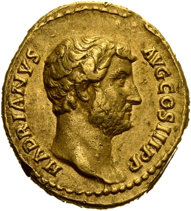 RIC II, Part 3 (second edition) Hadrian 2323 Hadrian obverse, Head of Hadrian, right