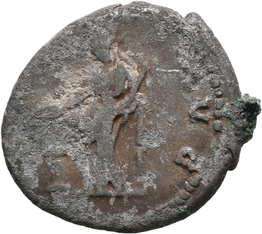 RIC II, Part 3 (second edition) Hadrian 2343 Hadrian reverse, Salus standing left, holding patera and sceptre; to left, al...