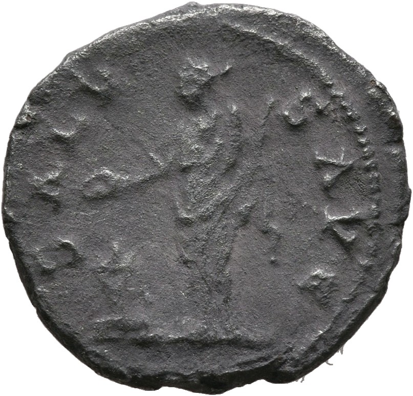 RIC II, Part 3 (second edition) Hadrian 2344 Hadrian reverse, Salus standing left, holding patera and sceptre; to left, altar