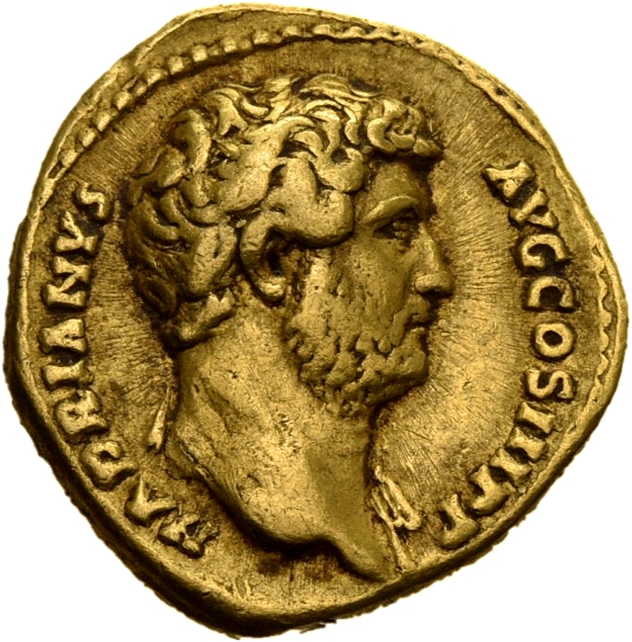 RIC II, Part 3 (second edition) Hadrian 2357 Hadrian obverse, Head of Hadrian, right