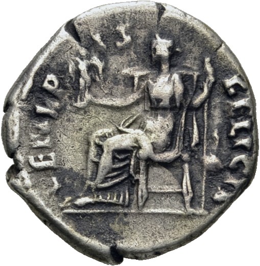 RIC II, Part 3 (second edition) Hadrian 2368 Hadrian reverse, Venus seated left, holding Cupid and sceptre