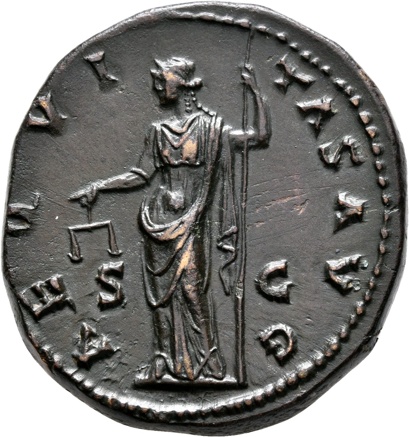 RIC II, Part 3 (second edition) Hadrian 2370 Hadrian reverse, Aequitas standing left, holding scales and sceptre