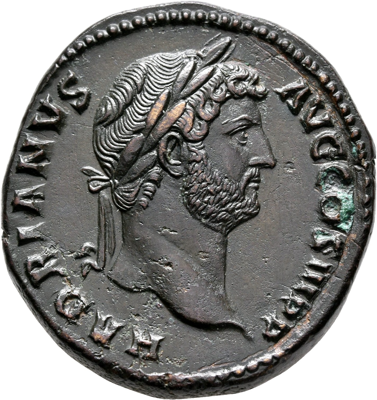 RIC II, Part 3 (second edition) Hadrian 2370 Hadrian obverse, Head of Hadrian, laureate, right