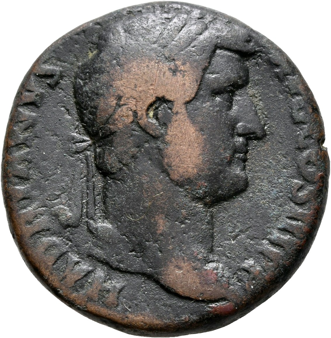 RIC II, Part 3 (second edition) Hadrian 2378 Hadrian obverse, Head of Hadrian, laureate, right