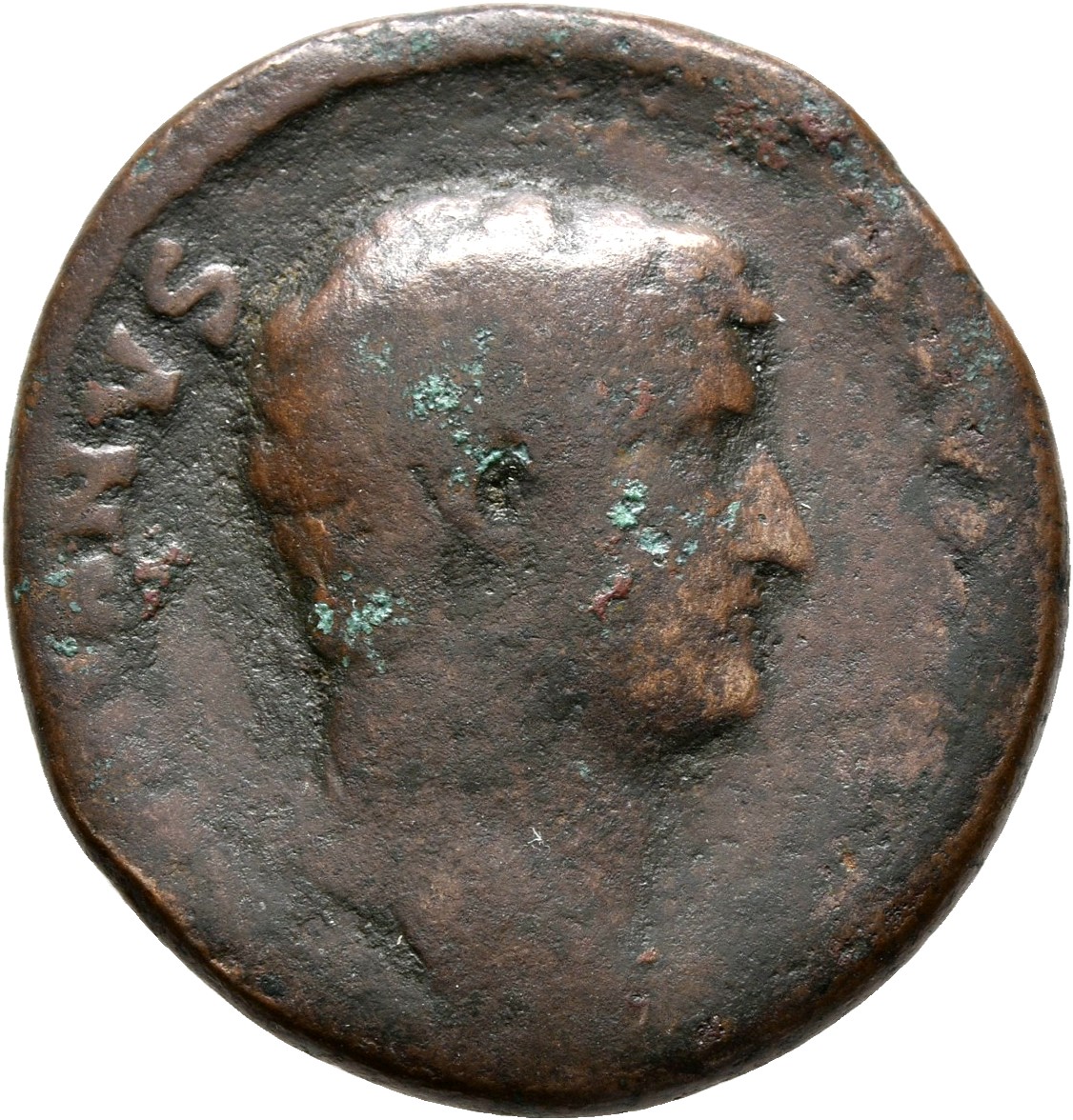 RIC II, Part 3 (second edition) Hadrian 2379 Hadrian obverse, Head of Hadrian, right