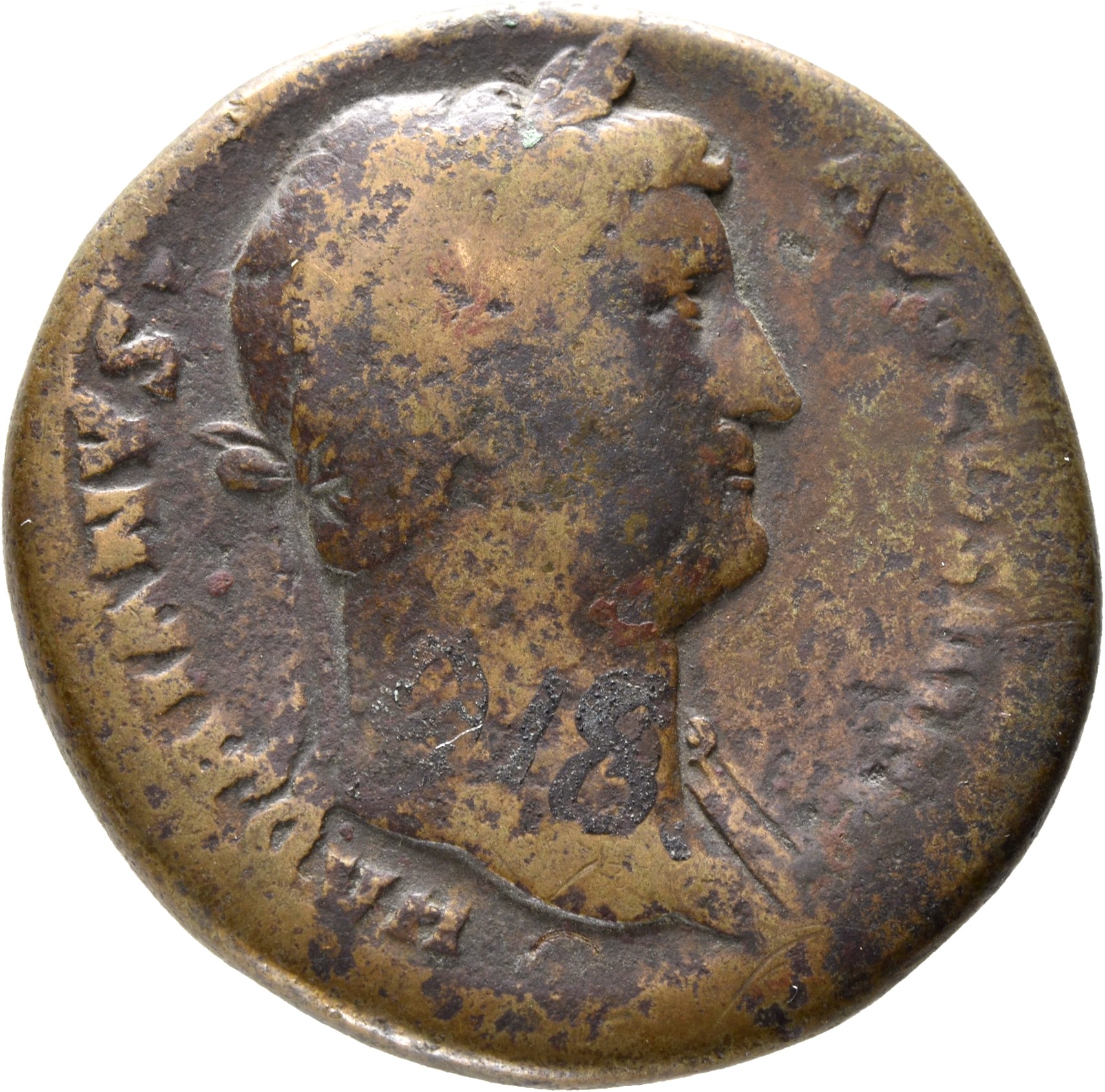 RIC II, Part 3 (second edition) Hadrian 2384 Hadrian obverse, Head of Hadrian, laureate, right