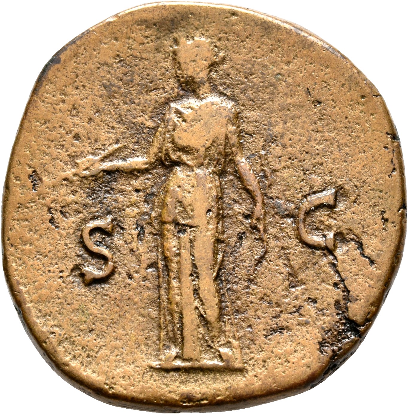 RIC II, Part 3 (second edition) Hadrian 2398 Hadrian reverse, Diana standing left, holding arrow and bow