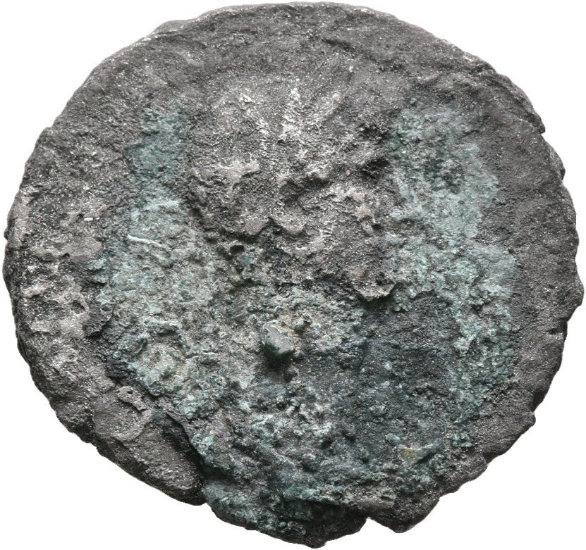 RIC II, Part 3 (second edition) Hadrian 24 Hadrian obverse, Bust of Hadrian, laureate, bare chest, traces of drapery on fa...