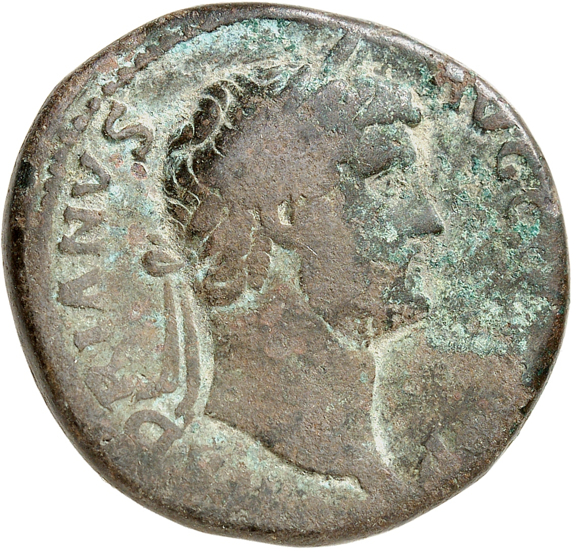 RIC II, Part 3 (second edition) Hadrian 2420 Hadrian obverse, Head of Hadrian, laureate, right
