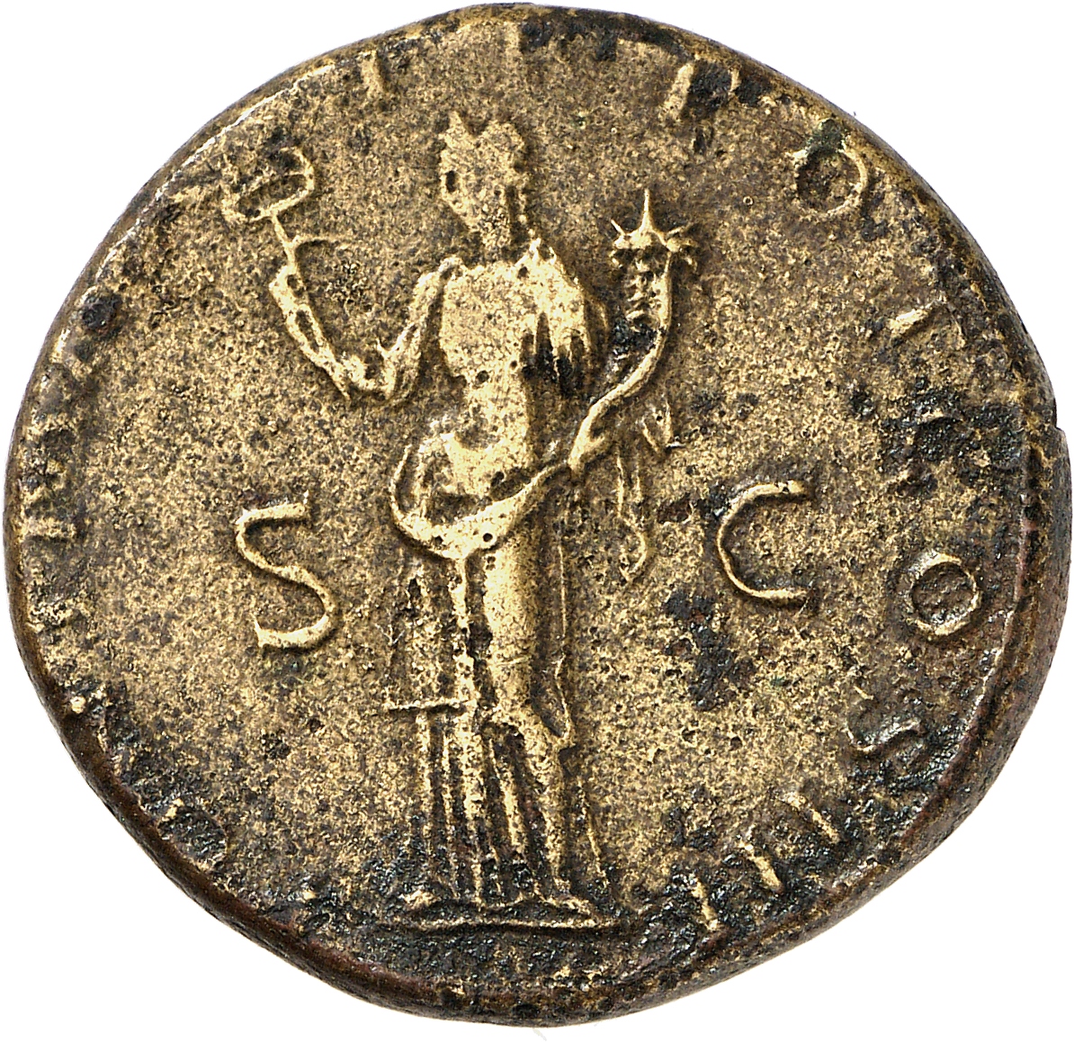 RIC II, Part 3 (second edition) Hadrian 244 Hadrian reverse, Felicitas, standing left, holding caduceus and cornucopia
